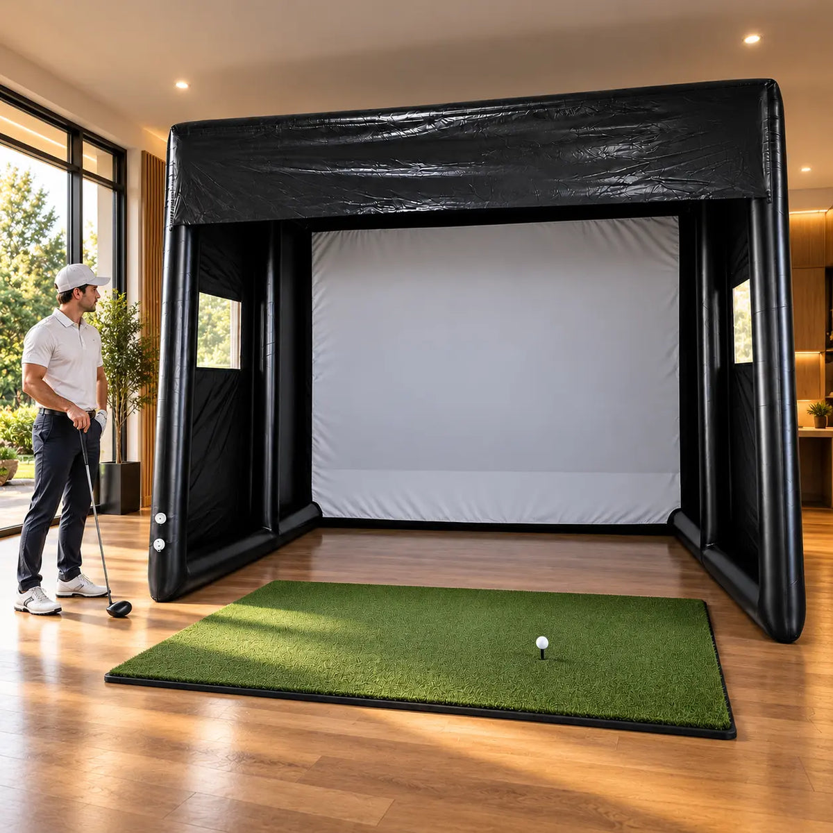 Inflatable Golf Simulator Enclosure Tent – 3 × 4 × 3 m