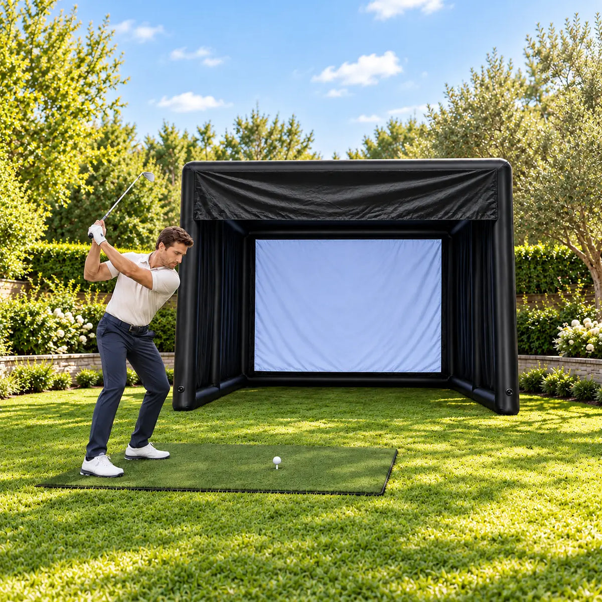 Inflatable Golf Simulator Enclosure Tent – 4 × 4 × 3 m